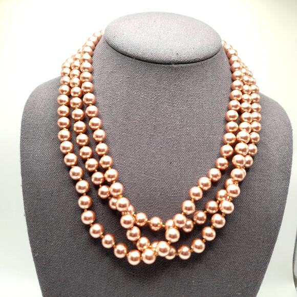 Vintage Faux Pearl Long Necklace, No Clasp, 58 Inches, Hand-knotted - Picture 2 of 11